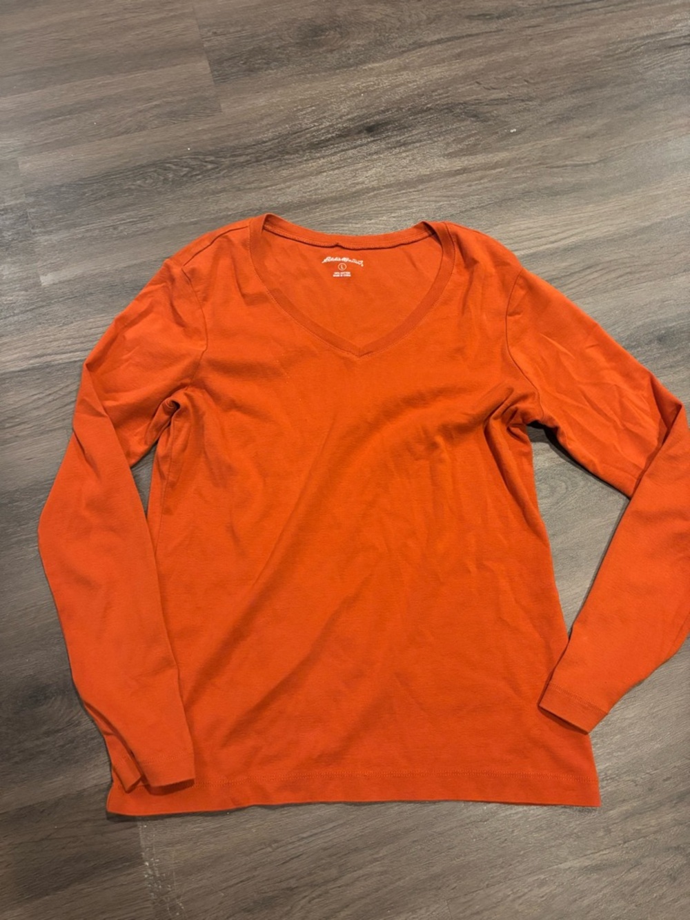 Eddie Bauer Women's Long Sleeve V-Neck Tee — Orange